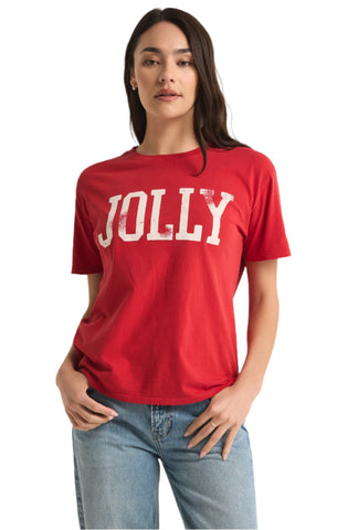 Z Supply Jolly Boyfriend Tee | Haute Red | $42