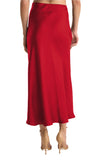 Z Supply Europa Luxe Sheen Midi Skirt | Haute Red | $70