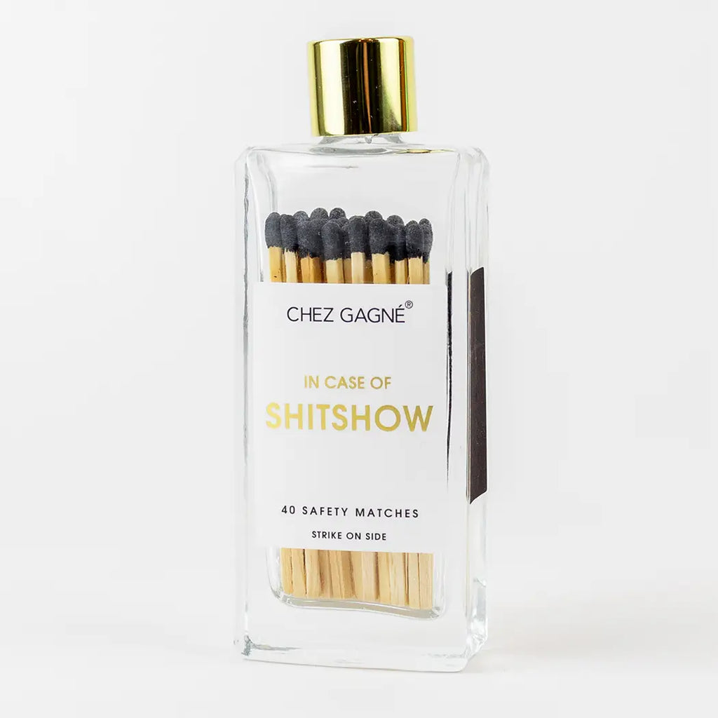 Chez Gagne' Glass Bottle Matches | In Case of Shitshow | $16