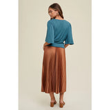 Wishlist Flutter Sleeve French Terry Top | Teal | $46