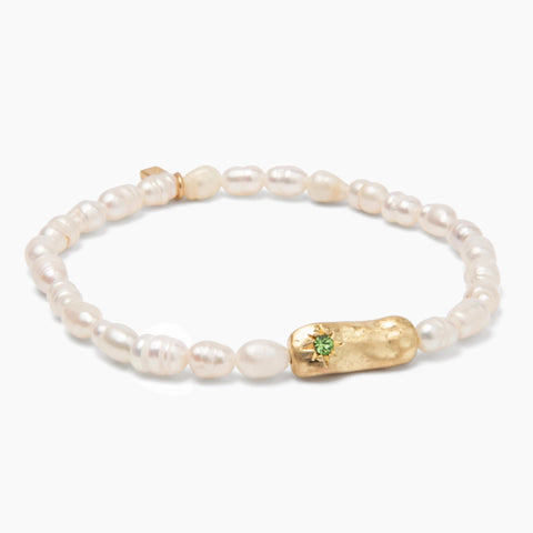 Scout Pearl Affirmation Bracelet | Luck Gold | $24