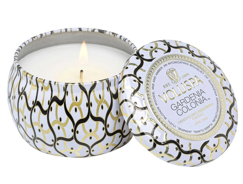 Voluspa Coconut Wax Mini Tin Candle | Gardenia Colonia | $14