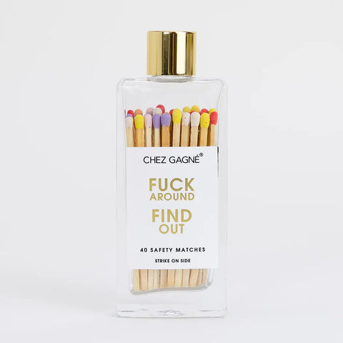 Chez Gagne' Glass Bottle Matches | Manifest That Shit  | $16