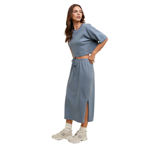 Wishlist Cotton Skirt | Pacific Blue | $29.99