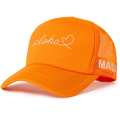 Aloha Love Lahaina | Logo Trucker | Orange | $28