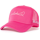 Aloha Love Lahaina | Logo Trucker | Flamingo | $28