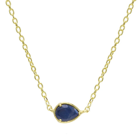 Ashley Schenkein East-West Bezel Set Blue Sapphire Necklace | 18k Gold Vermeil | $98