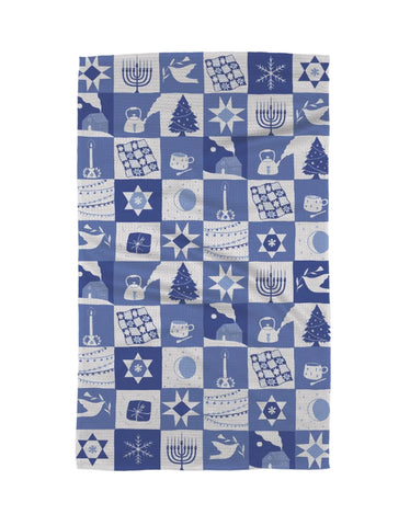 Geometry Tea Towel | Blue Holiday Treats | $22