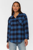 Velvet Heart Carina Plaid Shirt | Denim Blue | $78