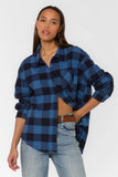 Velvet Heart Carina Plaid Shirt | Denim Blue | $78