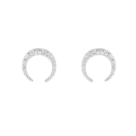 Ashley Schenkein Pavé Crescent Studs | Sterling Silver| $48