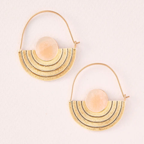 Scout Stone Orbit Earring | Sunstone/Gold | Earrings | $24
