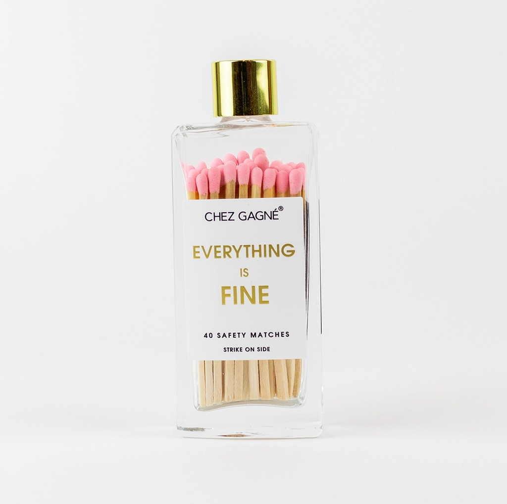 Chez Gagne' Glass Bottle Matches | Everything Is Fine | $16