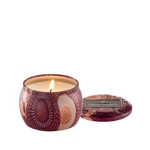 Voluspa Coconut Wax Mini Tin Candle | Foraged Wildberry | $16