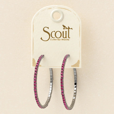 Scout Sparkle & Shine Collection | Large Hoop Fuchsia/Gun Metal | Earrings | $22