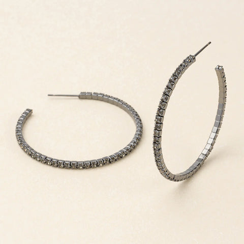 Scout Sparkle & Shine Collection | Large Hoop Greige/Gun Metal | Earrings | $22