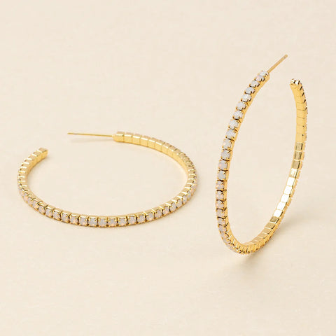 Scout Sparkle & Shine Collection | Large Hoop Light Gray Opal/Gold | Earrings | $22