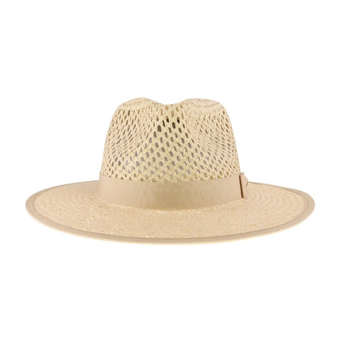 CC Hats Open Weave Bow Trim Panama  | Natural | Hats | $38