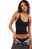 Free People Pucker Up Seamless Cami | Black | $36