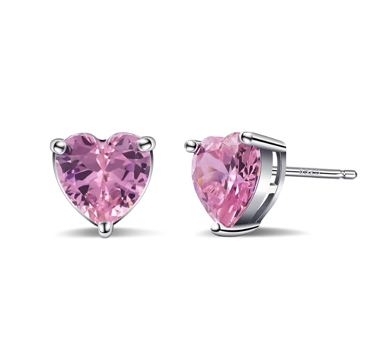 Glimmering Swarovski Heart Earrings | Rose | $38