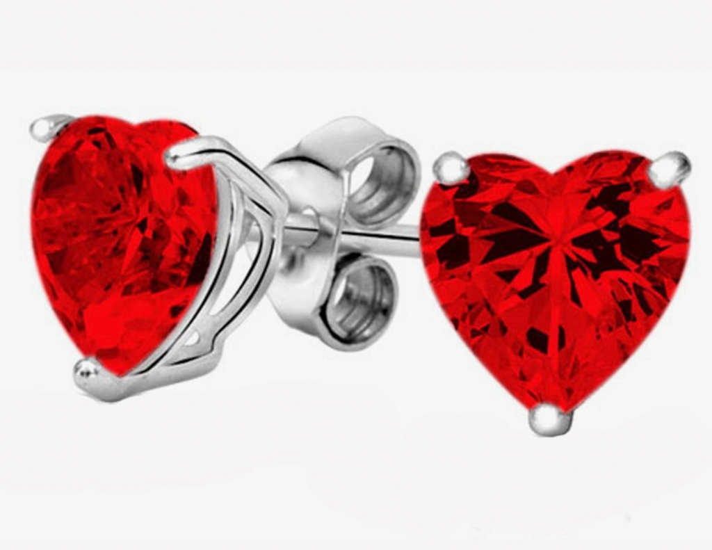 Glimmering Swarovski Heart Earrings | Scarlet | $38