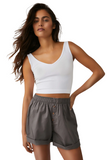 Free People Solid Ribbed Brami | White | $30