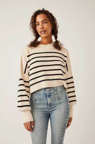 Free People Easy Street Crop Sweater | Pearl Combo | $98