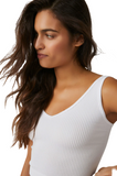 Free People Solid Ribbed Brami | White | $30