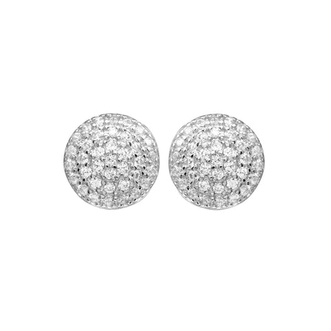 Ashley Schenkein Pavé Curved Disc Stud | Sterling Silver | Earrings | $78
