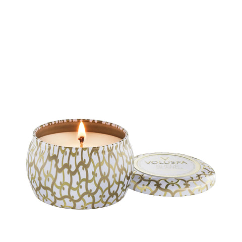 Voluspa Coconut Wax Mini Tin Candle | Suede Blanc | $16