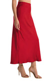 Z Supply Europa Luxe Sheen Midi Skirt | Haute Red | $70