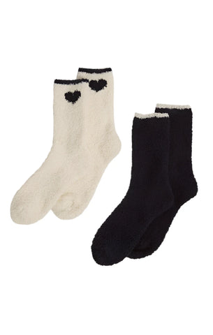 Z Supply Plush Socks | Navy Heart | $24