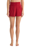 Z Supply Dawn Smocked Rib Short | Haute Red | $48