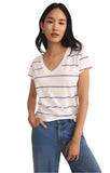 Z Supply Striped Modern V-Neck Tee | Oceanside | $46