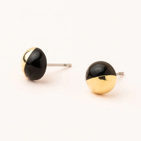 Scout Dipped Stone Stud | Black Spinel/Gold | $20