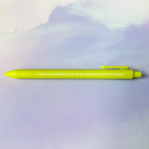 Taylor Swift April 19 Merch | I Had A Marvelous Time Ruining Everything Gel Jotter Pen | $4