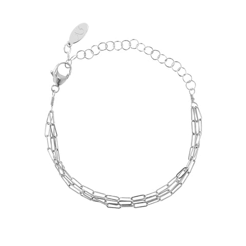 Ashley Schenkein Triple Mini Paperclip Chain Bracelet | Sterling Silver | $65