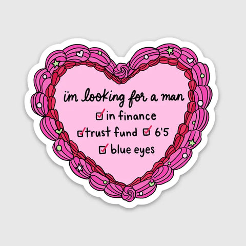 Brittany Paige Viny Sticker | Looking For A Man in Finance | $4.50