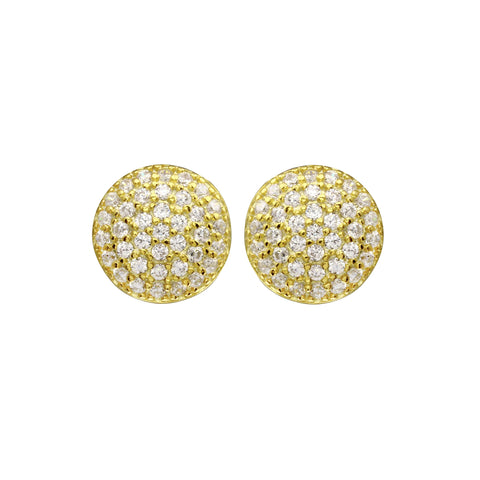 Ashley Schenkein Curved Pavé Disc Studs | 18k Gold Vermeil | $78