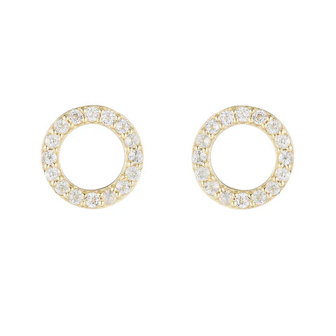 Ashley Schenkein White Topaz Pavé Circle Earrings | 18k Gold Vermeil | $78