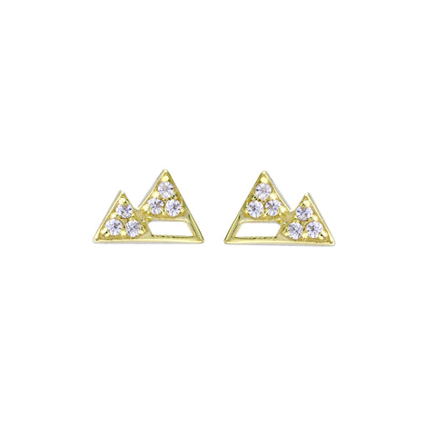 Ashley Schenkein Denver Pave Mountain Studs | 18k Gold Vermeil | $62