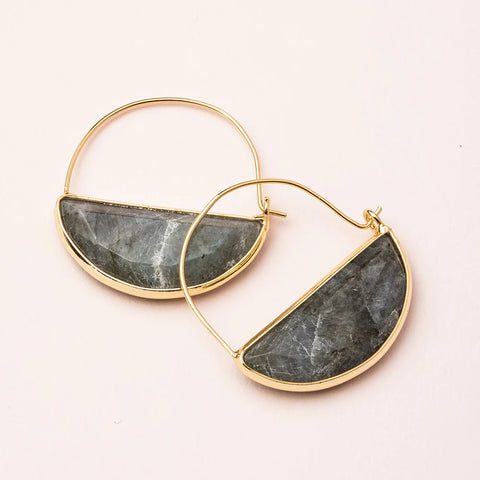 Scout Stone Prism Hoop | Labradorite/Gold | $26