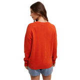 Wishlist Cotton Crew Sweater | Papaya | $68