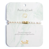 Scout Pearl Affirmation Bracelet | Luck Gold | $24