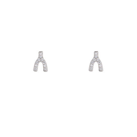 Ashley Schenkein CZ Pavé Wishbone Studs | Sterling Silver | $58