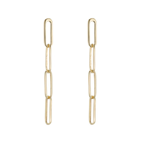 Ashley Schenkein Paperclip Chain Drop Earrings | 18k Gold-Filled | $68