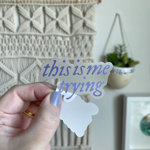 Taylor Swift April 19 Merch | This Is Me Trying Clear Sticker | $6