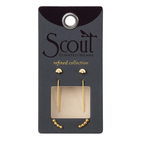 Scout Refined Collection | Stud Trio Gold | $26