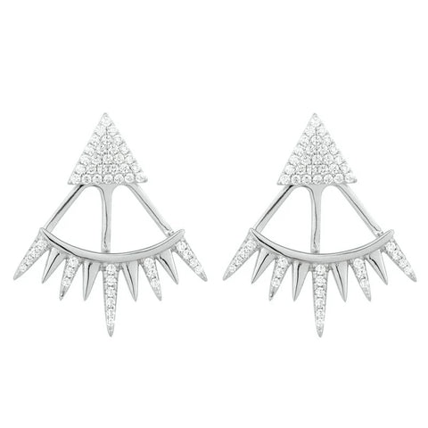 Ashley Schenkein Triangle Spike Ear Jackets | Sterling Silver | $98