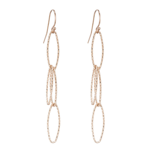 Ashley Schenkein Diamond Cut Chain Drop Earrings | 18k Rose Gold Vermeil | $58